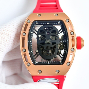 Luxury Skull Skeleton Automatic <b>Watch</b> for Men Rose Gold Tonneau Mechanical Sports Wrist <b>Watch</b> - Product Image 1