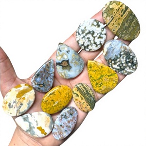 Pierre précieuse naturelle en jaspe océanique, cabochon, poli, forme mixte, certifié par un tiers, sans traitement, taille personnalisable - Product Image 1