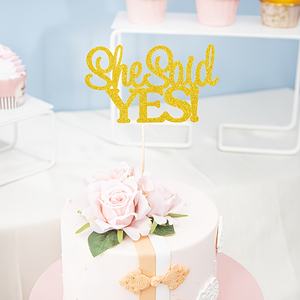 1pc ha detto sì <span class=keywords><strong>Topper</strong></span> <span class=keywords><strong>torta</strong></span> <span class=keywords><strong>per</strong></span> festa nuziale di fidanzamento doccia di nozze proposta di addio al nubilato <span class=keywords><strong>torta</strong></span> decorazioni forniture - Product Image 4