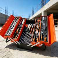 Ensemble d'outils à main en acier au carbone de 85 pièces, avec clés mixtes, tournevis, boîte de rangement en fer, pour le bricolage et la réparation automobile