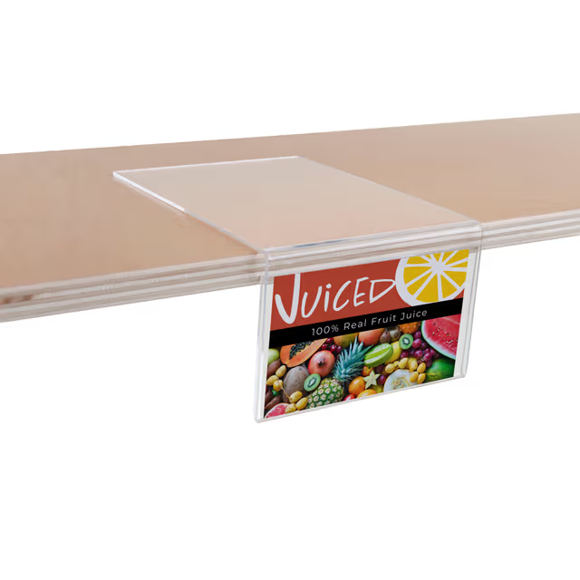 Acrylic Supermarket Shelf Talker Price Tag Store Shelves Product Label Tags Side Loading Clear Shelf Talkers Sign Holder