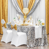 Nappes à paillettes argentées fête de mariage événement cuisine salle à manger décor
