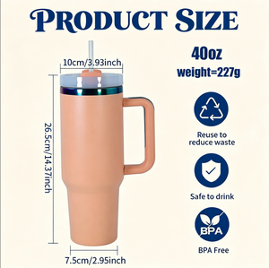 Gobelet isotherme en acier inoxydable de 40 oz, effet obsidienne miroir foncé, double paroi sous vide, avec paille laser, pour le <span class=keywords><strong>camping</strong></span> (vente en gros) - Product Image 2