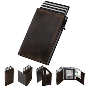محفظة منبثقة بتصميم مخصص للرجال محفظة بطاقات ، محفظة بطاقات ائتمان ذات أكمام حجب RFID - Product Image 6