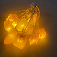 Lampe en cristal d'améthyste sculpté USB et bloc de sel de l'Himalaya avec alimentation par batterie pour Noël, utilisation intérieure, Feng Shui, Amour & Musique