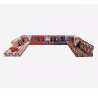 Meubles de salon contemporains de luxe, canapé modulaire extensible en tissu capitonné coloré, style Mahjong