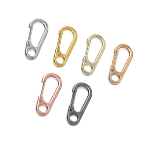 Mini Metal Carabiner <b>Hook</b> Oval Spring <b>Clip</b> Keychain DIY Jewelry Accessory Fashion Handmade 5 Packs - Product Image 3