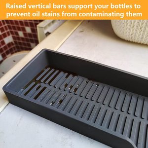 Étagère en silicone S077 pour cuisinière et four, sans installation, pour rangement arrière, avec support à épices - Product Image 2