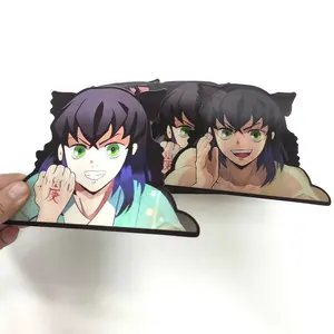 Nieuw Ontwerp Anime Demon Slayer Inosuke Motion Sticker Waterdichte Stickers 3d Flip Lenticulaire Stickers Voor Auto Laptop Gitaar Deco