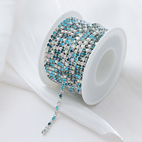 Chaîne à griffes en strass multicolores électro-plaqués Selina Crystal, à coudre, écologique, pour robes de fête, chaussures, décoration de vacances
