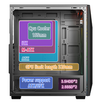 SPCC verre trempé mi tour ATX ITX MATX Gaming PC Case avec ventilateurs RVB LED ARGB Strip Metal Mesh Custom Desk Case