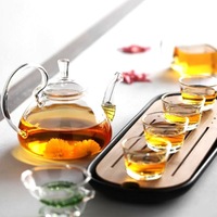 Théière en Verre Grande Capacité Résistante à la Chaleur en Borosilicate Élevé avec Bouilloire à Eau Froide Couleur Champagne pour Usage Domestique