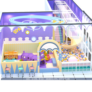 Children's Plastic <b>Indoor</b> Playground Set Ball Pit <b>Slide</b> for Amusement Park Rides Soft Play Space with 500kg Capacity - Product Image 1