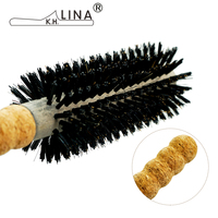 Styling Brosses À Cheveux Haute Qualité Rouleau Rond Professionnel Barbier En Aluminium Dressing Peigne Poils De Sanglier Brosse En Bois