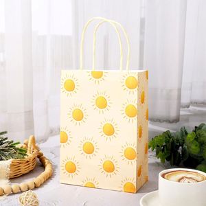 Bolsas de Regalo de Papel Estilo Boho Color Amarillo Claro con Asas, Bolsas para Dulces y Golosinas para Fiestas de Cumpleaños y Eventos Temáticos - Product Image 4