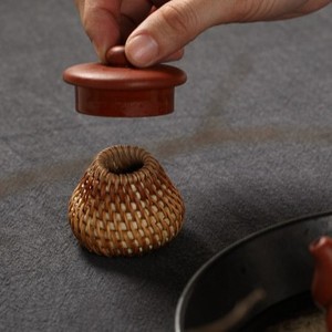 Support de couvercle de thé en rotin fait main pour l'automne, accessoire de thé Kung Fu en bambou, support de couvercle de théière pour usage domestique - Product Image 2