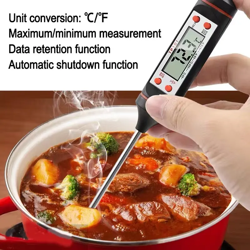 Thermomètre de cuisine numérique pour cuisson alimentaire, sonde électronique, pour liquide, BBQ, bouteille de lait, stylo de mesure de la température