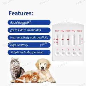 Hot-selling Cinco-em-um Pet Disease Detection <span class=keywords><strong>Card</strong></span> Panleucopenia Felina/Corona/Calicivírus/Herpesvírus Tipo 1/Antígeno <span class=keywords><strong>TOXO</strong></span> - Product Image 2