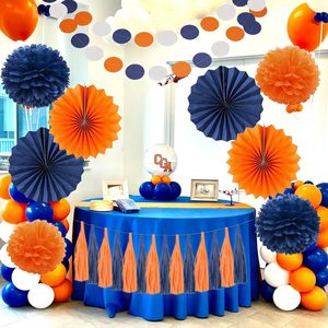 Guirnalda <span class=keywords><strong>de</strong></span> Pompones <span class=keywords><strong>de</strong></span> Papel Azul Marino y Naranja, Abanicos <span class=keywords><strong>de</strong></span> Papel con Flores, Adornos Colgantes con Puntos, Borlas, <span class=keywords><strong>para</strong></span> Decoración <span class=keywords><strong>de</strong></span> Fiestas <span class=keywords><strong>de</strong></span> <span class=keywords><strong>Cumpleaños</strong></span> y Baby Shower - Product Image 3