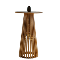 Ensemble Moderne Table Haute Ronde et Chaises de Bar en Bois Massif pour Mariage et Événements en Extérieur