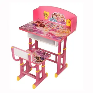 Wholesale Cheap India Toby Pink Baby Desk Premium Table Kids Furniture Wooden Children Student School Desks Chair for Classroom