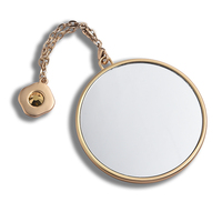 Miroir de poche en chaîne avec logo personnalisé Miroir cosmétique promotionnel avec porte-monnaie en PU avec pendentif à breloques