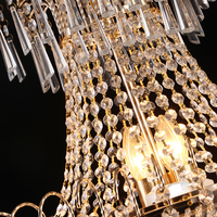 Lustre en cristal doré sur mesure pour villa, escalier, salon double hauteur, éclairage de mariage, lumière LED 220V, protection oculaire