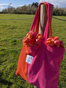 Bolso de mano de pana de Color contrastante de 20 pulgadas, bolso de hombro portátil de moda de gran capacidad, etiqueta para compras de viaje - Product Image 4