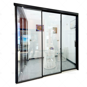 Porte coulissante en aluminium <span class=keywords><strong>de</strong></span> style minimaliste porte en <span class=keywords><strong>verre</strong></span> horizontale pour cuisine <span class=keywords><strong>salon</strong></span> salle <span class=keywords><strong>de</strong></span> séparation - Product Image 5