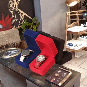 Luxury <b>Watch</b> Gift Box with Velvet Exterior and <b>Leather</b> Inner Lining Durable Design Single Luxury <b>Watch</b> Box <b>Watch</b> Gift Box - Product Image 3