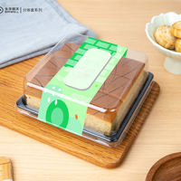 Boîte de rangement alimentaire transparente en PET avec couvercle, boîte d'emballage carrée pour gâteaux de qualité alimentaire, option de gaufrage, couleur transparente + blanche