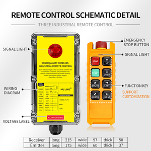 ML-P6 + Công Nghiệp 24V Điều Khiển Từ Xa Transmitter <span class=keywords><strong>6</strong></span>-Kênh Đài Phát Thanh Receiver Cho Crane Palăng Điện Nhiệt Độ Tự Động Sốc - Product Image 3