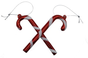 New Christmas White and Red Glass Cane Christmas Tree Hanging Ornaments - Product Image 5