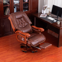 Chaise de patron Kuanyu en cuir véritable, cuir de vachette de première qualité, chaise de bureau ergonomique pour la maison et le travail, base à 5 étoiles, roulettes, accoudoirs fixes