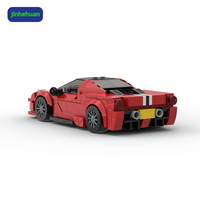Jouet de construction en briques Moc pour enfants, modèle de voiture de sport rouge, pas cher, pour cadeau d'enfant, décoration de la maison, ensembles de blocs de construction