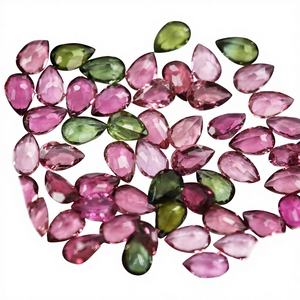 Turmalina Rosa Natural Caliente, Piedra Suelta Mixta, Anillo con Forma de Pera, Engaste de Joyería, Tratamiento Térmico, Efecto de Color/Brillo - Product Image 3