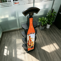 Exhibidor Metálico Personalizado con Ruedas y Portacarteles para Tiendas Minoristas, Cosméticos y Bebidas