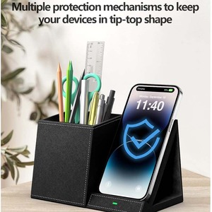 All'ingrosso del caricatore del <span class=keywords><strong>telefono</strong></span> <span class=keywords><strong>penna</strong></span> tazza portapenne con il tipo C e porte Usb per l'ufficio Wireless supporto del caricatore - Product Image 6