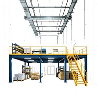 HONGXIN Étagère de mezzanine robuste personnalisable et réglable à 2-3 niveaux, sans boulons, à rivets, en acier laminé à froid, revêtement poudré anti-corrosion