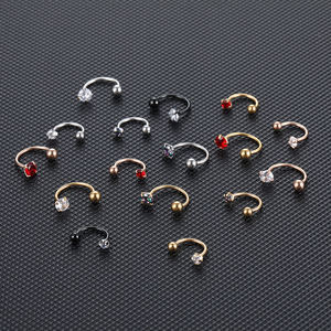 316L Acier Chirurgical Nez Septum <span class=keywords><strong>Anneau</strong></span> Circulaire Barbell Horseshoe <span class=keywords><strong>Anneau</strong></span> <span class=keywords><strong>Oreille</strong></span> Cartilage Helix <span class=keywords><strong>Piercing</strong></span> Bijoux Avec 1 CZ Ends - Product Image 4