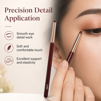 Pinceau de maquillage de qualité supérieure avec manche en bois, virole en aluminium épaissie et fibres de haute qualité de 0,07 mm