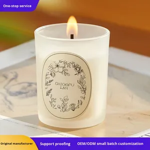 CHLOEFU LAN SS103 เทียนหอมกลิ่นสร้างสรรค์ในแก้วฝ้า ชุดกล่องของขวัญอโรมาเธอราพี 3 ชิ้น ของที่ระลึกระดับไฮเอนด์ ของขวัญทางธุรกิจ - Product Image 2