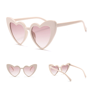 2022 all'ingrosso oversize dolce cuore moda amore rosa a forma di cuore occhiali da sole per le donne - Product Image 4