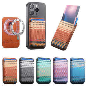 Étui pour téléphone portable Apple avec porte-cartes magnétique, coutures rayées, Kevlar, porte-cartes magnétique robuste - Product Image 2