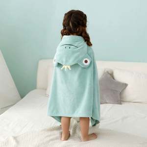 Unisex Newborn Infants Eco-Friendly Square Cartoon Pattern Hotel Use Velvet <b>Bath</b> <b>Towel</b> with Hood for Boys and Girls - Product Image 5