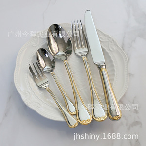 Ensemble de couverts en acier inoxydable Shiny-Jh Heart Series, acier 304, poli miroir, pour hôtel et restaurant - Product Image 2