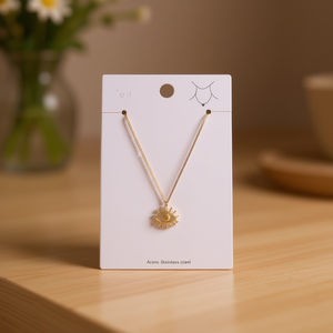 Collier en acier inoxydable en forme d'œil d'Angelina, pendentif plaqué or, bijoux minimalistes pour femmes, à porter tous les jours, cadeau - Product Image 2