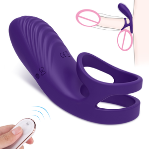 Anneau vibrant double en silicone de haute qualité, très vendu, pour la stimulation du gland, produit de masturbation masculine. - Product Image 2