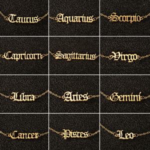 Bracelets de cheville en acier inoxydable plaqué or 18K pour femme, constellation, astrologie, Horoscope, 12 signes du zodiaque - Product Image 3