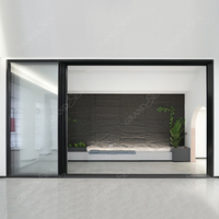 Portes coulissantes en verre à cadre fin moderne, portes intérieures en aluminium étanches pour maisons et villas